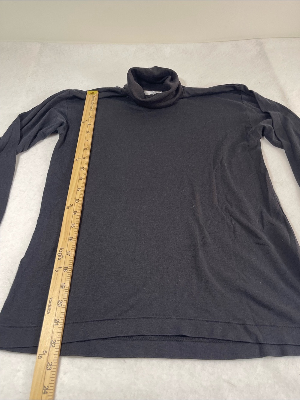 WinterSilks Black Silk Blend Turtleneck Long Sleeve Top Size M Lightweight Layer - Picture 4 of 7
